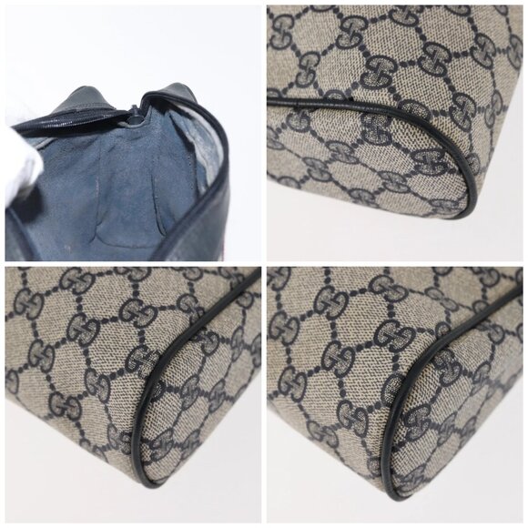 GUCCI GG Supreme Sherry Line Clutch Bag Red Navy - Picture 10 of 14